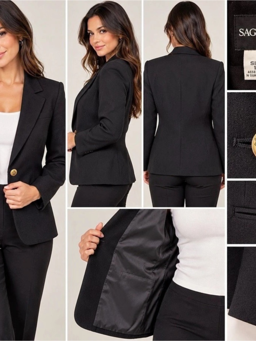 Sag Harbor Petite Blazer Black Size 10P